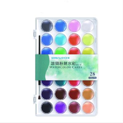 SIMBALION 28 colour Powdery Solid Watercolor Cakes Water Color Paint Set for kids