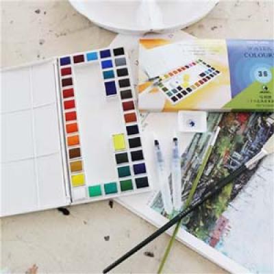 W-4036 Maries Solid watercolor set 36colors water color paint set with bright color for children and artist 5ml