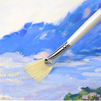 wholesale Art Supplies Oil Painting Brush fan head boar bristle artist brush