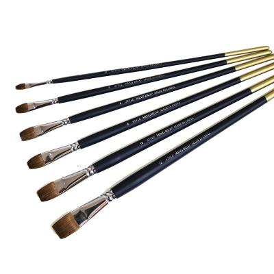 Factory Price 6 pcs Weasel Hair Artist Filbert Brush Paint Brush Set Red Handle For Oil and Acrylic Painting