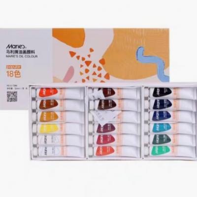 O-1386/O-1388 Marie's oil colour set 12/18colors eco-friendly oil paint set 